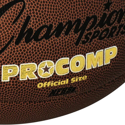 Champion Sports Pro & Composite Series Footballs – Water-Resistant Composite, Indoor/Outdoor, Official–Pee Wee Sizes - size: Official, style: Pro Composite