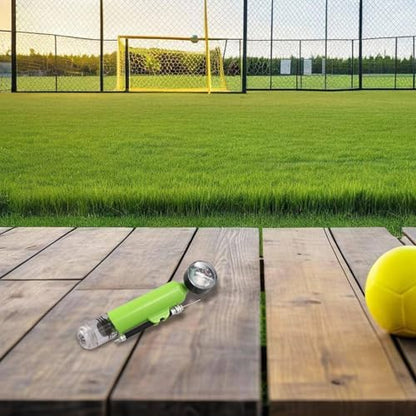 Portable Hand Pump for Sports Balls with Pressure Gauge, Air Pump for Basketball Football Volleyball, Wear-Resistant ABS Inflator(green)