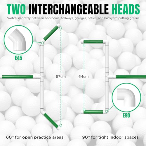 DURARANGE Portable Golf Ball Sweeper – Self-Standing No Bend Design, Modular PVC Ball Collector, Picker Upper Alternative for Golf, Pickleball & Badminton Practice