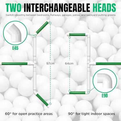 DURARANGE Portable Golf Ball Sweeper – Self-Standing No Bend Design, Modular PVC Ball Collector, Picker Upper Alternative for Golf, Pickleball & Badminton Practice