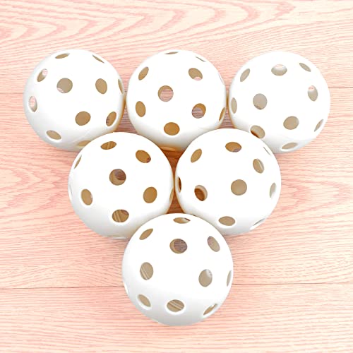 Coopay 24/80 Pack Practice Baseball SoftBalls Plastic Training Balls Lightweight Hollow Balls with a Drawstring Bag for Hitting, Baseball Training Indoor Outdoor Use - color: White, style: 24 Pack