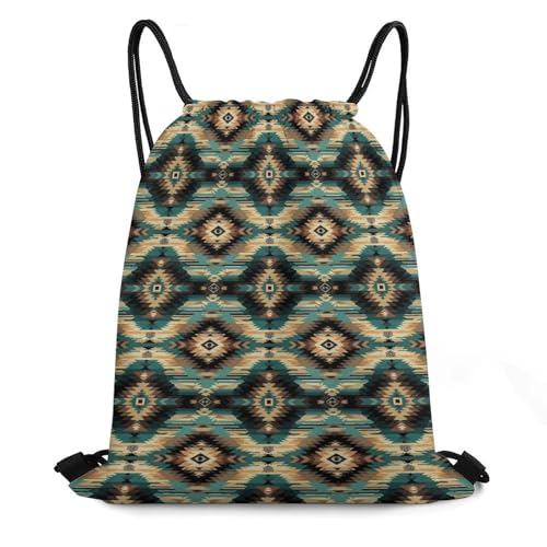 Large Capacity Beam Bag Drawstring Backpack for Volleyball Baseball Sports Workout Gear Travel Storage Men Women, Indiana Western Southwest Mesas Bags - color: Picture (510)