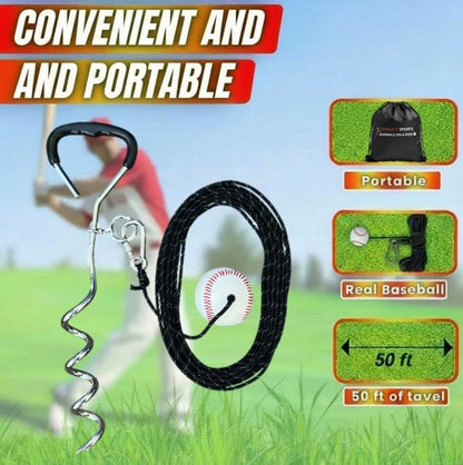 Baseball & Softball Swing Trainer – Practice Your Swing in The Backyard with a Real Ball & Get 50 Feet of Flight Feedback Ages