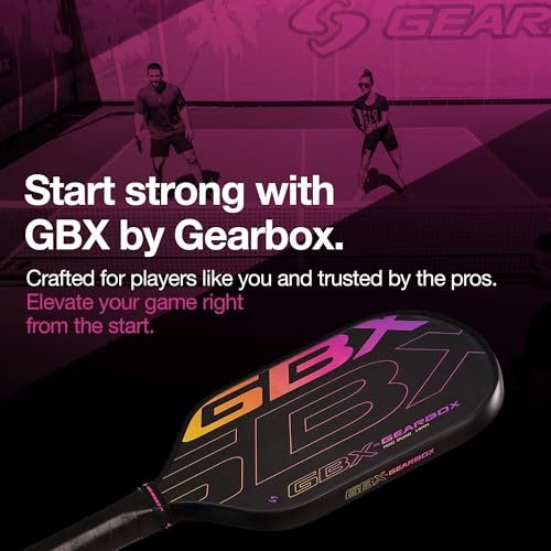 Gearbox GBX Quad Mod 14mm Pickleball Paddle – Textured Glass Fiber Face, Enhanced Spin & Control, PU Molded Handle, 14mm Poly Core – Lightweight, Durable, High-Performance Paddle