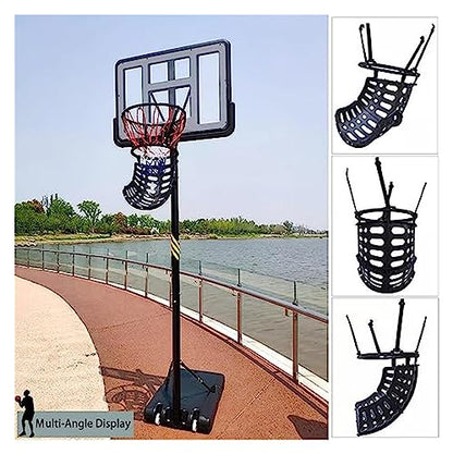 Basketball Hoop Returner Shot Return Apparatus Attachment - No Pick Up The Ball Children Adults Outdoor Shooting Trainer Rebounder Training Black