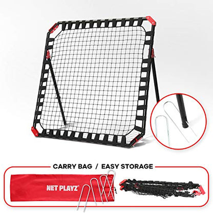Soccer Rebounder - Football Training Gifts, Aids & Equipment for Kids & Teens | Portable Kick-Back Rebound Net, Skills Trainer for Team Exercises & Solo Practice