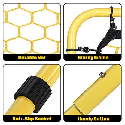 Soccer Rebounder Net, 2 Angle Soccer Bounce Back Net for Control, Passing Practice Training, 4x3ft Excellent Elasticity Rebound with Carry Bag, Portable for Teens & Adults