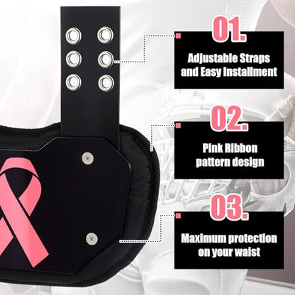 Civaner Football Back Plate Sport Lower Back Pads for Football Players Rear Protector for Youth - style: Pink Ribbon Style