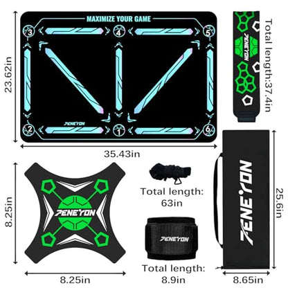 Soccer Training Equipment,Soccer Training Mat Improve Strength,Agility and Coordination,Anti-Slip Silent Absorption Soccer Footwork Training Mat,Soccer Trainer for Indoor/Outdoor Drills - style: Training Set 35*23 IN - B