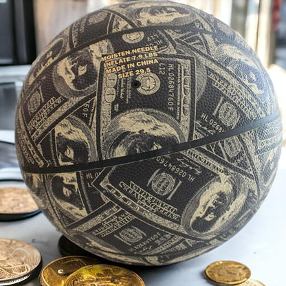 Money Balls Indoor Outdoor Rubber and Leather Options Ultimate Basketball Lovers Gift - size: Regulation Size 29.5