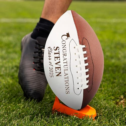 EDSG Custom Football Groomsmen Gifts 2026 Graduation Gifts for Him High School Personalized Footballs Junior Footballs Class of 2026 Full 12-Inch Football Gifts for Coach Dad Fan Birthday - color: Design 8