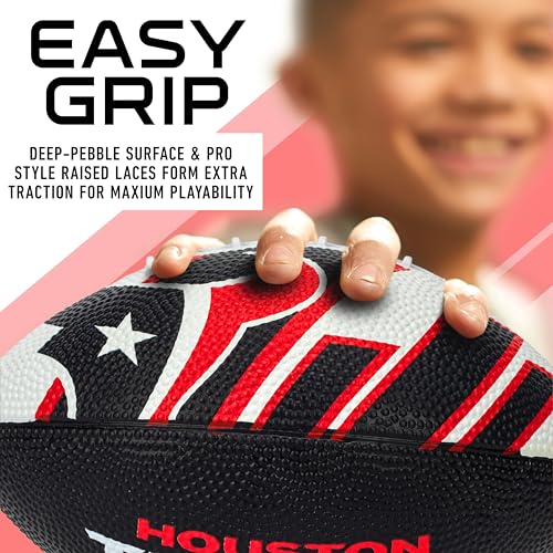 Franklin Sports NFL Team Footballs - Rubber Youth Mini Balls for All Teams - Kids 8.5" Football + Air Pump Sets - Official NFL Licensed - style: Houston Texans