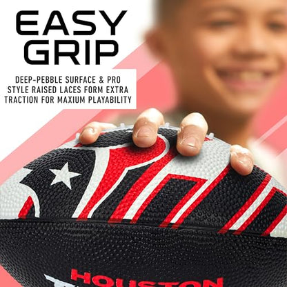 Franklin Sports NFL Team Footballs - Rubber Youth Mini Balls for All Teams - Kids 8.5" Football + Air Pump Sets - Official NFL Licensed - style: Houston Texans