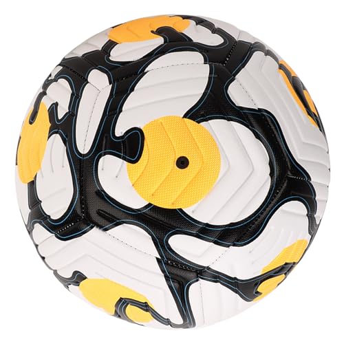Soccer Indentation Adult Training SoccerStandard English Football for Soccer Games and Practice - ，High Elasticity - color: Orange Yellow