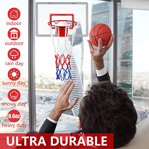 2 Pack 8 Loop Mini Basketball Net Replacement,Heavy-Duty Nylon Little Small Basketball Net with Vibrant Color,All Weather Anti Whip for Indoor Door/Room Walls 8"-10.25" Hoop
