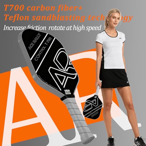 Pickleball Racket Set (2 Rackets), T700 Carbon Fiber Pickleball Rackets (2), 2 Outdoor pickleballs, 2 Indoor pickleballs, 1 Pickleball Bag (Unisex)