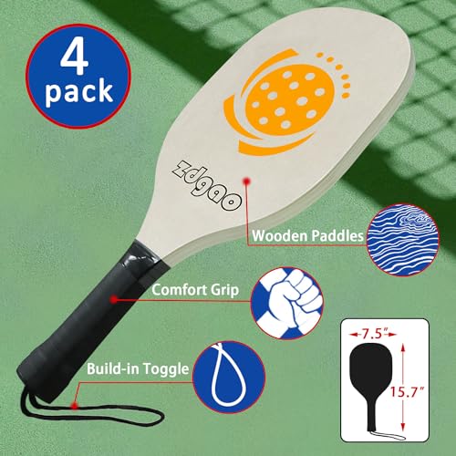 Portable Pickleball Net Set, 22FT Regularion Size Pickle Ball Net with Paddles Set, Outdoor Pickleballs and Carry Bag, Easy Setup for Indoor, Outdoor, Driveway