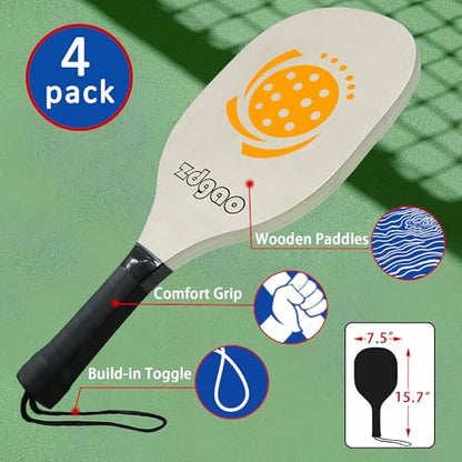 Portable Pickleball Net Set, 22FT Regularion Size Pickle Ball Net with Paddles Set, Outdoor Pickleballs and Carry Bag, Easy Setup for Indoor, Outdoor, Driveway