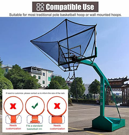 Wall Mounted Basketball Hoop Rebounder Shot Returner Return Net Attachment Shooting Practice Aid for Tra