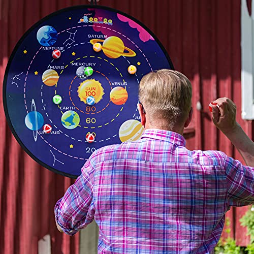 BooTaa 29" Large Dart Board for Kids, Kids Dart Board with Sticky Balls, Boys Toys, Indoor/Sport Outdoor Fun Party Play Game Toys, Birthday Gifts for 3 4 5 6 7 8 9 10 11 12 Year Old Boys Girls - style: Outer Space