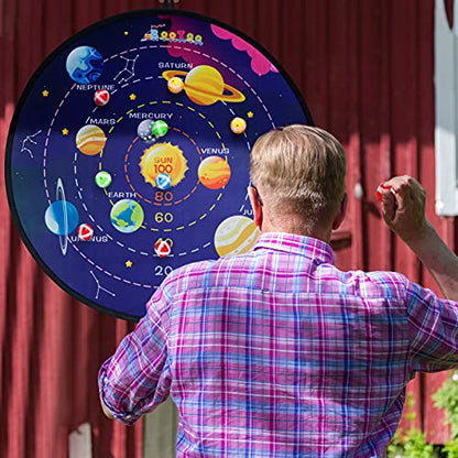 BooTaa 29" Large Dart Board for Kids, Kids Dart Board with Sticky Balls, Boys Toys, Indoor/Sport Outdoor Fun Party Play Game Toys, Birthday Gifts for 3 4 5 6 7 8 9 10 11 12 Year Old Boys Girls - style: Outer Space