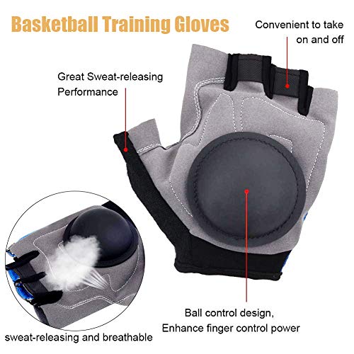 Basketball Dribble Skill Training Assistants,Basketball Dribbling Gloves Finger Training Anti Grip Dribble Gloves for Kids Youth and Adult