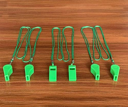 20 Pcs Plastic Loud Whistles with Lanyard for Referee Coaches Basketball Football Sports Training Game Event Lifeguard Survival Emergency Fun School Kids Tool Set Suppliers - color: Green