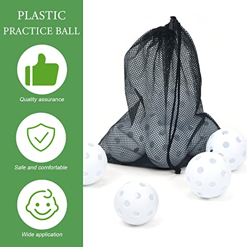 16 Pack Plastic Baseballs - Hollow Softballs for Lightweight Batting Practice - Indoor/Outdoor Training Balls - color: White