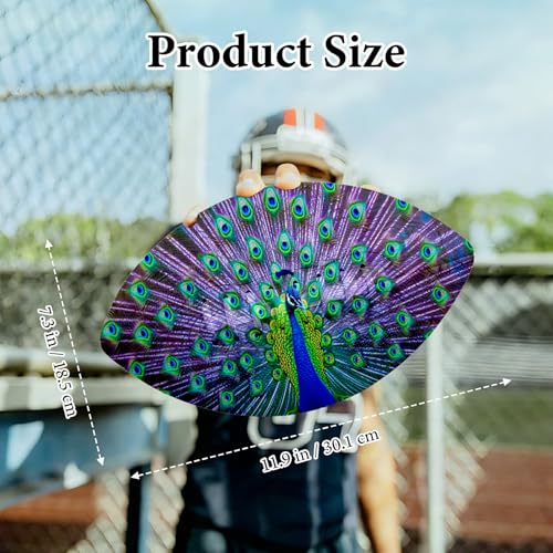 American Football, Official Size 11.9 x 7.3 Inch, Premium Composite Leather High-Grip Ball with Pro-Style Lacing, Unique Prints for Training, Games & Gifts - color: Peacocks