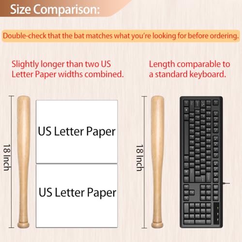 Short Wooden Baseball Bat,18 Inch Mini Wood Baseball Bats for Home Self Defense,One Hand Small Training Bat