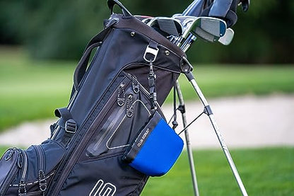 Club Scrub Golf Club and Golf Ball Cleaning Bag, Waterproof Clean Face Technology Liner, Detachable Clip, Machine Washable, Cleans Club Grooves, Dry Exterior (Neoprene or Microfiber Option Available) - color: Blue, style: Neoprene