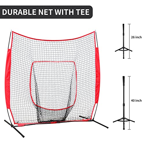 Hikeen Baseball Tees - Batting Tee with Portable Tripod Stand for Softball Hitting Training, Includes Carrying Bag - style: net and tee