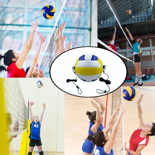Volleyball Training Equipment Aid,Volleyball Spike Trainer,Suitable for Serving,Spike and Jump Training,Equipped with Elastic Ropes for Hanging and Practice Volley Ball.-Two Ear