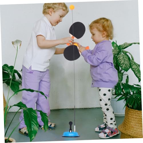 Healeved Table Tennis Trainer with Stable Suction Base and Elastic Shaft, Blue Ping Pong Practice Set for Home Fitness and Self Training