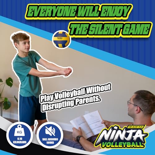 NERO SPORT Ninja Soft Indoor Silent Volleyball for Kids – Silent Foam Volleyball for Indoor Practice | No-Sting Soft Touch Volley Ball Training Ball