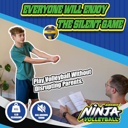 NERO SPORT Ninja Soft Indoor Silent Volleyball for Kids – Silent Foam Volleyball for Indoor Practice | No-Sting Soft Touch Volley Ball Training Ball