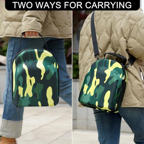 GERMUN Hard baseball hat case, Hat Carrier Travel Case with Adjustable Shoulder Strap, Hat cap case for 6 Baseball Caps - Perfect for Traveling (Camo Green) - color: Camo Green