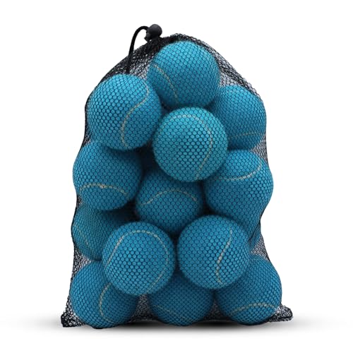 SHYUJAJIE Tennis Balls, 20 Pack Training Tennis Balls,High Elasticity Practice Tennis for Beginner, Exercise Playing Balls for Pet Dog - color: Light Blue