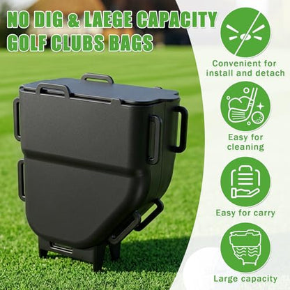 Golf Cart Ball Washer & Club Cleaner with Straps - No Drill Golf Club Washer for Cart, Dual-Sided Brush Cleaning Box, Easy to Clean Portable & Detachable Golf Ball Washer for Cart Accessories