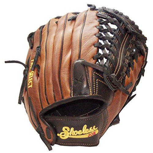 SHOELESS JOE 11 1/2" H-Web - Double Play Series Steer Hide Leather Baseball Glove for Infield Youth & Adult Ballplayers - Right/Left Hand Throw Options - color: Brown Glove w/Red Trim
