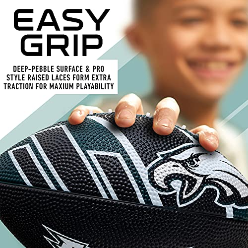 Franklin Sports NFL Team Footballs - Rubber Youth Mini Balls for All Teams - Kids 8.5" Football + Air Pump Sets - Official NFL Licensed - style: Philadelphia Eagles