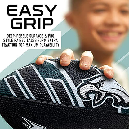 Franklin Sports NFL Team Footballs - Rubber Youth Mini Balls for All Teams - Kids 8.5" Football + Air Pump Sets - Official NFL Licensed - style: Philadelphia Eagles