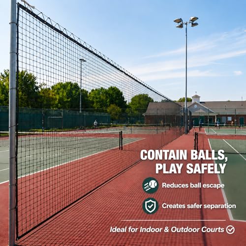Wesiti 10' x 60' Court Divider Net Kit with Installation Hardware Including Metal Buttonhole Bolt and Wire Rope Sports Heavy Duty Court Partition Net for Tennis Badminton Indoor Outdoor