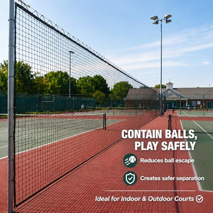 Wesiti 10' x 60' Court Divider Net Kit with Installation Hardware Including Metal Buttonhole Bolt and Wire Rope Sports Heavy Duty Court Partition Net for Tennis Badminton Indoor Outdoor