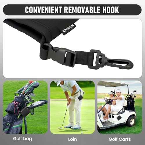 Golf Club and Golf Ball Cleaning Bag - Cleans Club Grooves, Waterproof Clean Face Tech, Detachable Clip, Machine Washable, Stay-Dry Exterior,Golfer Gifts for Men(2, Black) - color: 2-Pack Black