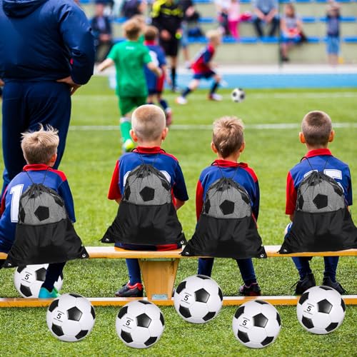 Ceenna 6 Pcs Soccer Ball Bulk with Pump Bag Machine Stitched Deflated Soccer for Outside Sports Training Game Practice - size: Size 5, style: Classic