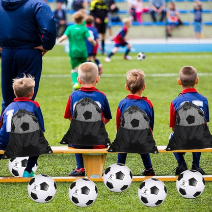 Ceenna 6 Pcs Soccer Ball Bulk with Pump Bag Machine Stitched Deflated Soccer for Outside Sports Training Game Practice - size: Size 5, style: Classic