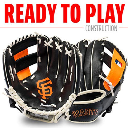 Franklin Sports MLB Youth Teeball Glove and Ball Set - Kids Baseball and Teeball - Perfect First Kids Glove - 9.5"