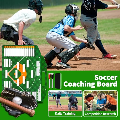 Magnetic Coach Marker Boards, Dry Erase Double-Sided Coach Lineup Clipboard, Coaches Gift, Fit for Basketball, Football, Soccer, Baseball - style: Baseball