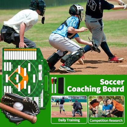 Magnetic Coach Marker Boards, Dry Erase Double-Sided Coach Lineup Clipboard, Coaches Gift, Fit for Basketball, Football, Soccer, Baseball - style: Baseball